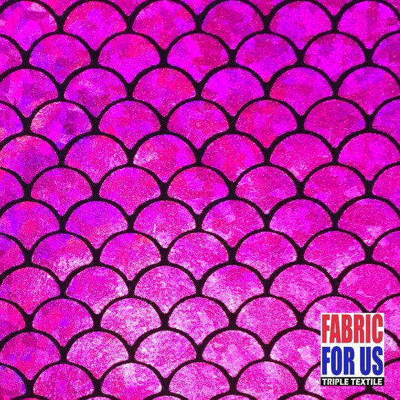 Mermaid / Fish Scale Holographic REFLECTIVE STRETCH Fabric Nylon Spandex 58/60" - Picture 3 of 10